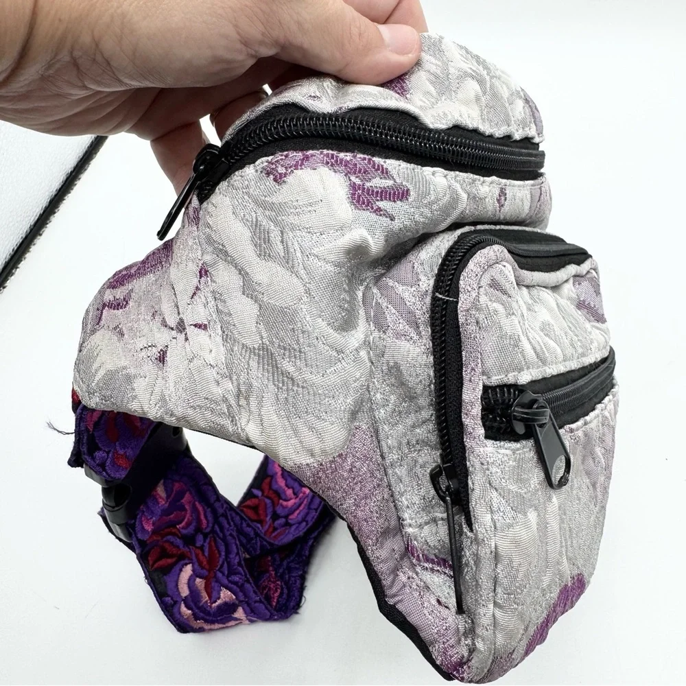 ANNA SUI Garden Of Eden Fanny‎ Pack Belt Bag Purple Lavender Feminine Retro Boho